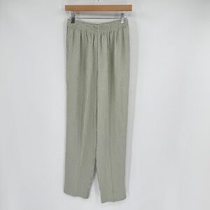 Briggs NY Vtg Green/White Gingham Patterned‎ Pants Women's Sz M